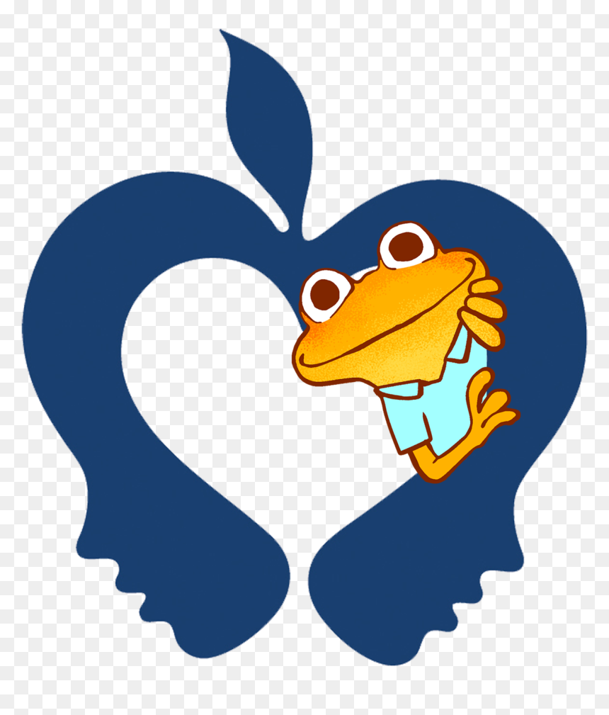 District 54 Apple Logo With Frog Peeking Through - School District 54 Logo, HD Png Download - peeking png