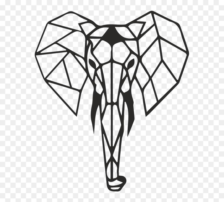 Elephant Wall Art Simple, HD Png Download - geometric png tumblr