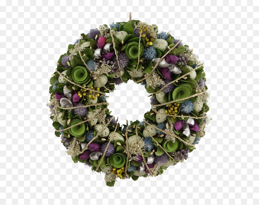 Egg & Floral Wreath With Rope - Wreath, HD Png Download - laurel wreath vector png