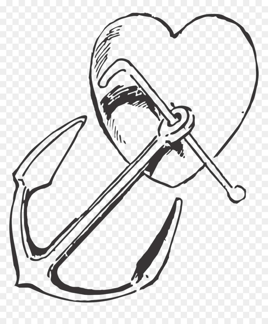 Transparent Distance Clipart - Corazon Con Ancla Png, Png Download - coracao png