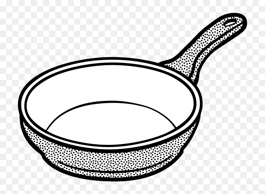 Line Art,serveware,storage Basket Png Clipart - Pan Clipart Black And White, Transparent Png - skillet png