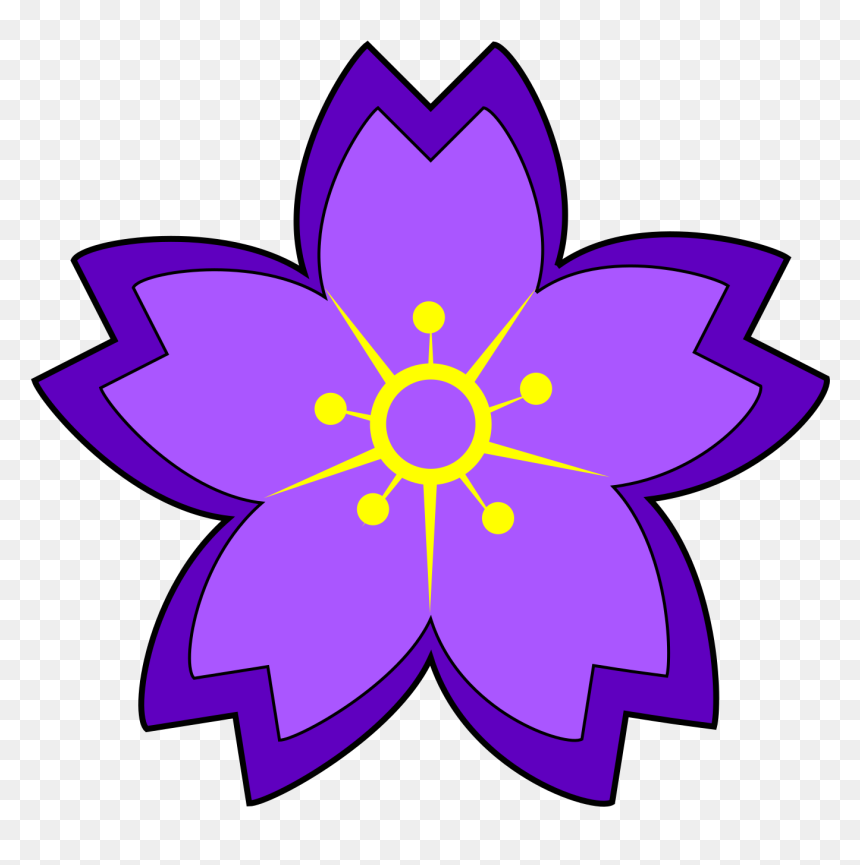 Cherry Blossom Japanese Drawing, HD Png Download - violet png