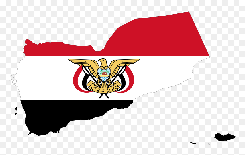 Yemen Map Flag With Stroke And Emblem Clip Arts - Yemen Civil War Flag, HD Png Download - thailand flag png