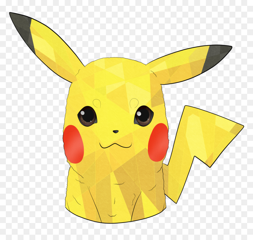 A “lineless” Geometric Of Pikachu I Usually Don’t Like - Origami, HD Png Download - geometric png tumblr