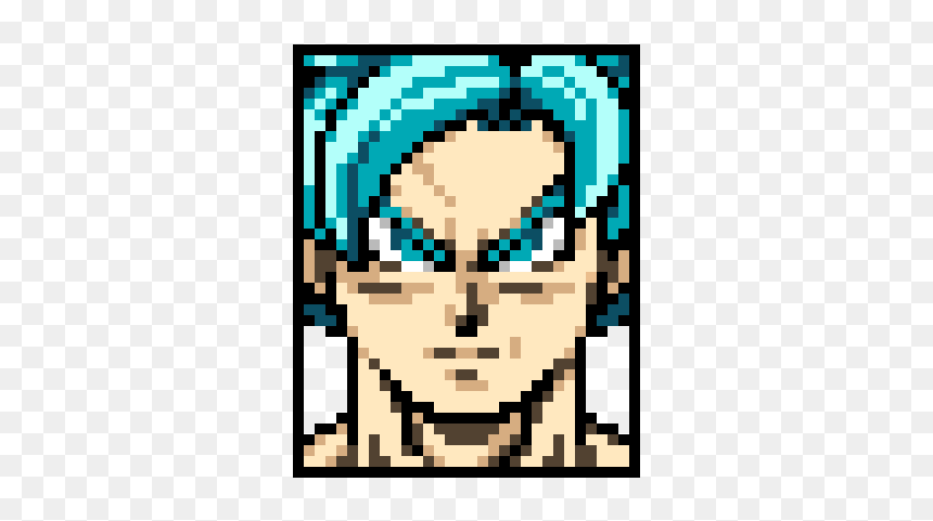 Goku Ssj Blue Face Pixel, HD Png Download - goku face png