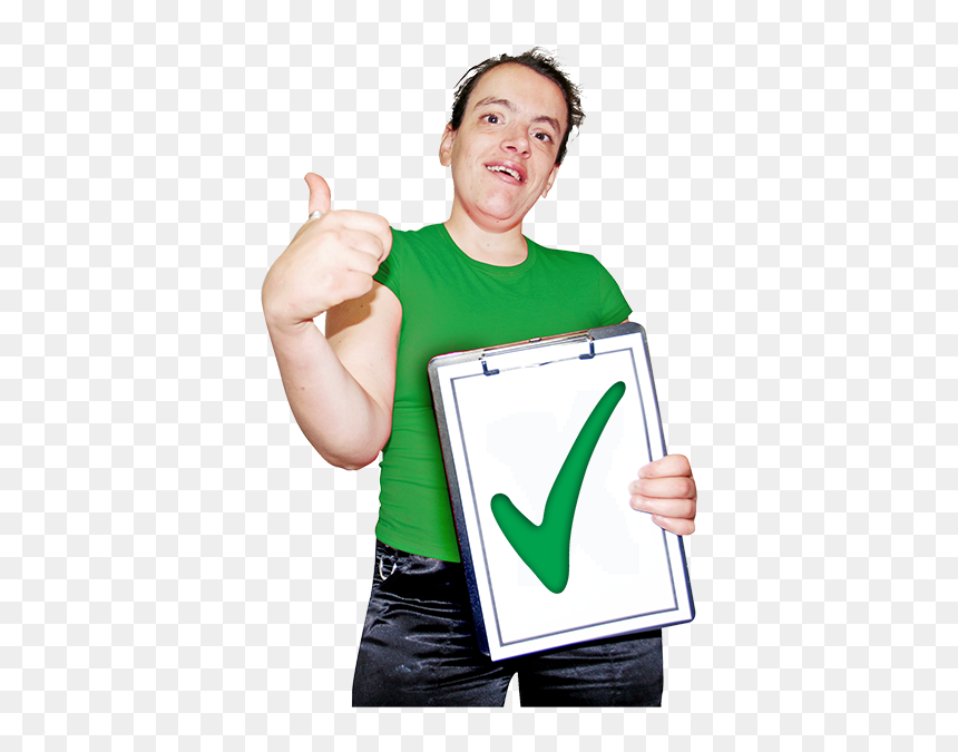 Woman Holding Clipboard With A Tick - Down Syndrome Image Transparent Background, HD Png Download - down syndrome png