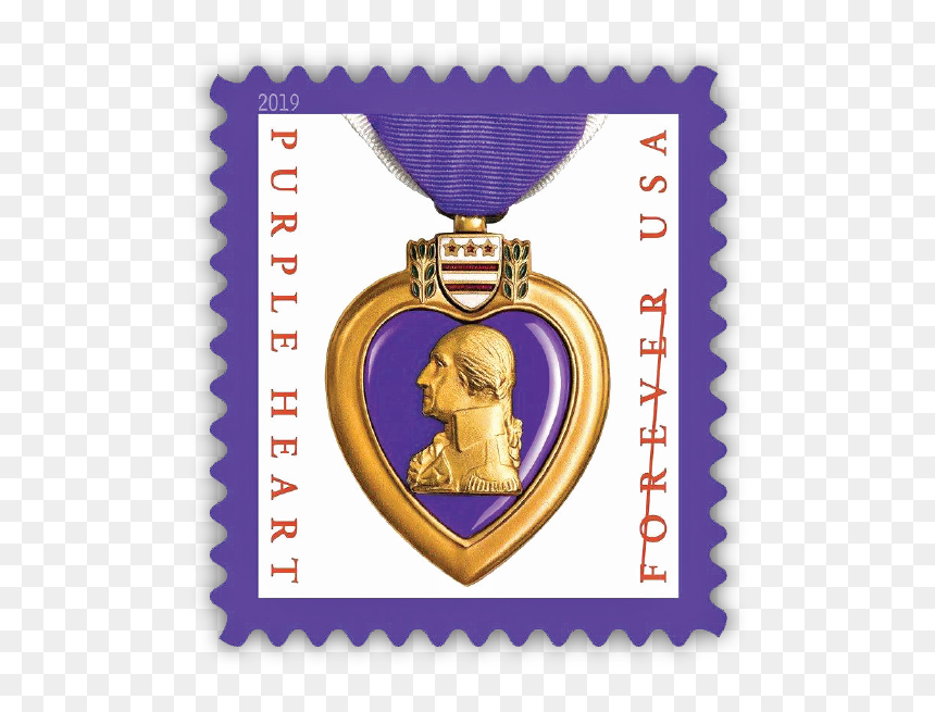 Purple Heart Forever Stamp Gets A New Look - Purple Heart Stamp, HD Png Download - purple hearts png