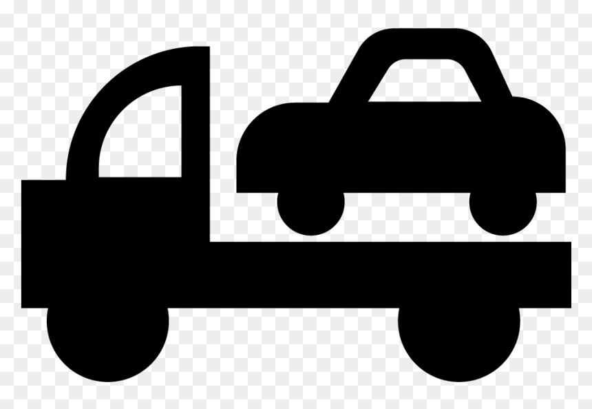 Icon Of Flatbread Tow Truck Hauling Car - Off-road Vehicle, HD Png Download - towing png