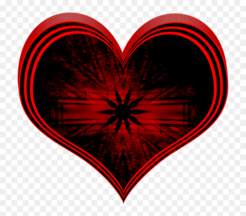 Black And Red Design, HD Png Download - 3d heart png