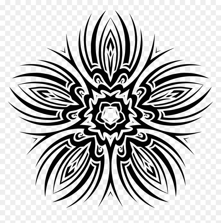 Tribal Flower - Clipart - Tribal Dragon - Png Download - Tribal Dragon, Transparent Png - white dragon png