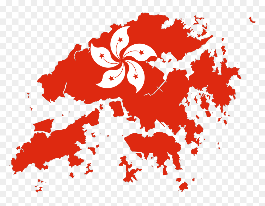 Hong Kong Flag Map, HD Png Download - thailand flag png