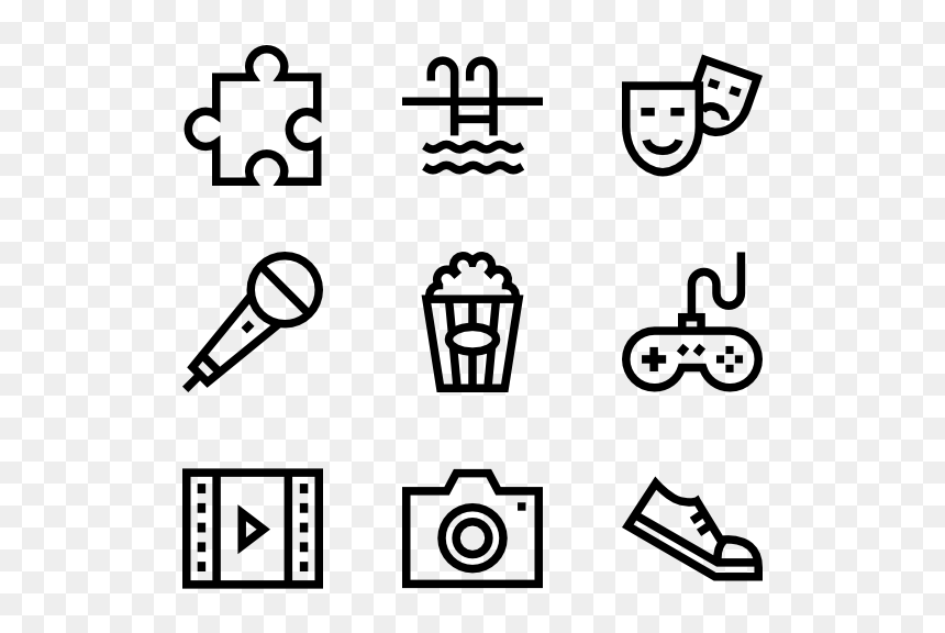 Cute Black And White Outlines, HD Png Download - library icon png