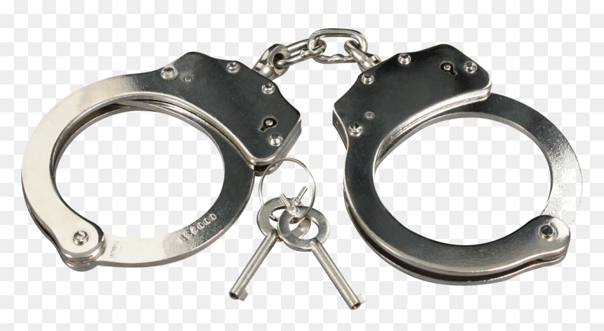 Silver Handcuffs Png Image - Transparent Background Handcuffs Png, Png Download - hand cuffs png