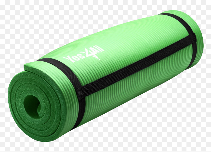 Extra Thick Exercise Yoga Mat With Carry Strap - Exercise Mat, HD Png Download - yoga mat png