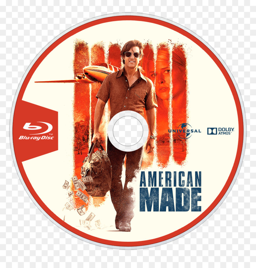 American Made Bluray Disc Image , Png Download - Tom Cruise Movies Poster, Transparent Png - bluray logo png