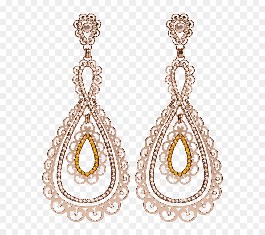 Shiyaya Earring Stud Teardrops Rose Gold, Light Peach - Earrings, HD Png Download - teardrops png