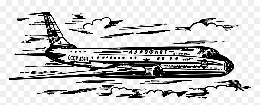 Tu-104 Airplane Clip Arts - Service Airplane Clipart Black And White, HD Png Download - airplane.png