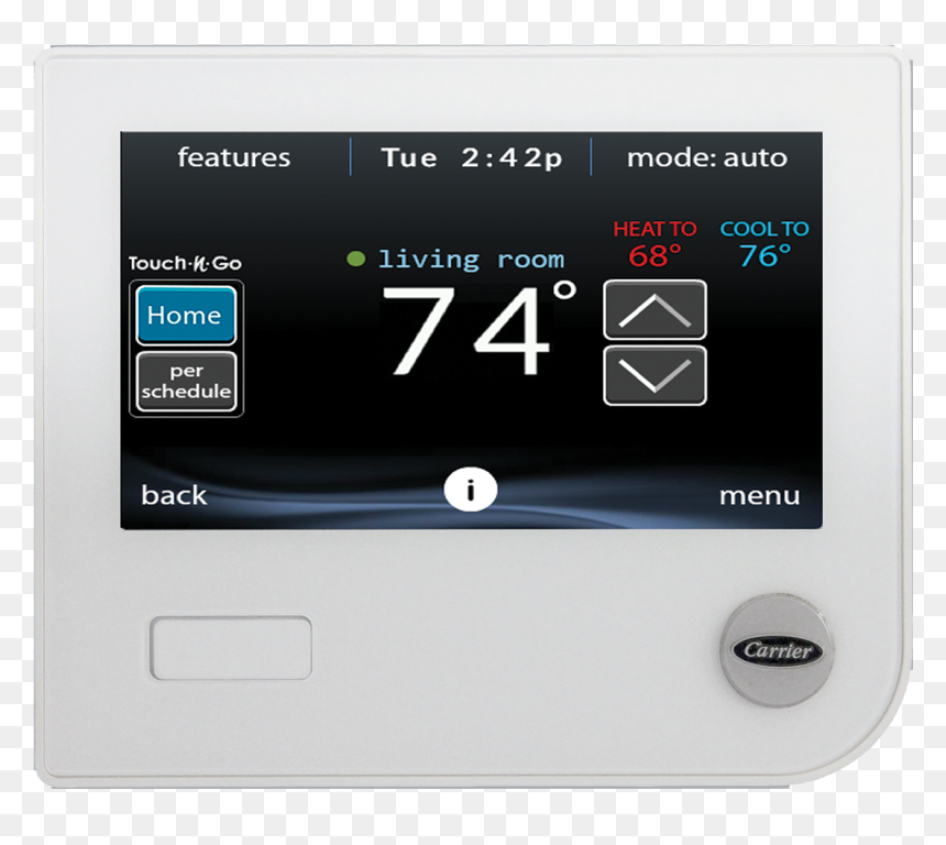 Carrier Infinity Thermostat White, HD Png Download - thermostat png