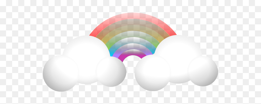 Cloud & Rainbow - Circle, HD Png Download - realistic rainbow png