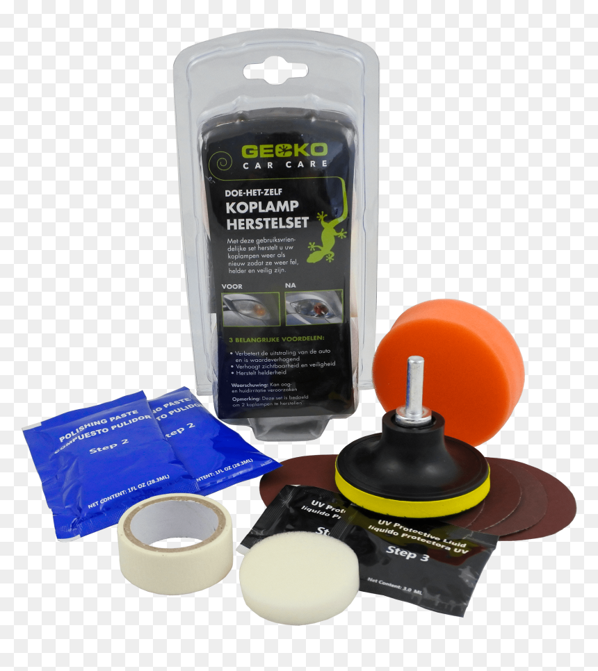 Diy Headlight Restoration Kit - Gecko Koplamp Herstel Kit, HD Png Download - headlight png