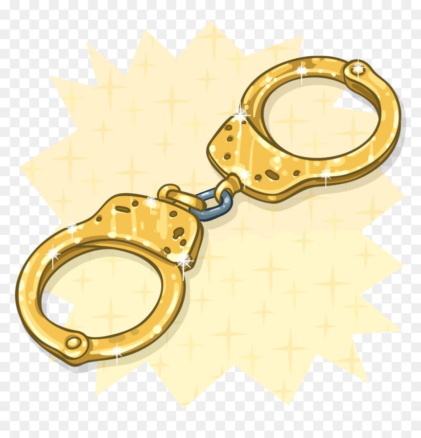 Gold Handcuffs Png, Transparent Png - hand cuffs png