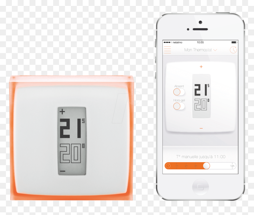 Thermostat With App For Smartphone/iphone Netatmo Nth01 - Edf Heatsmart, HD Png Download - thermostat png