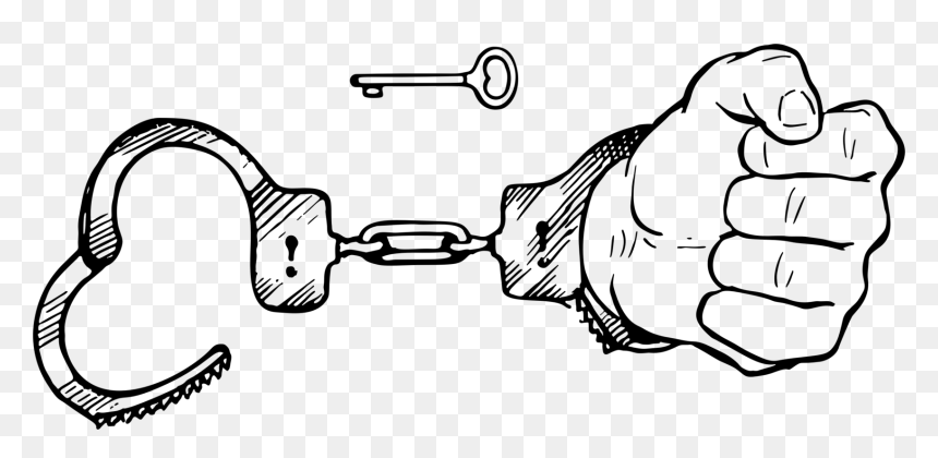 Line Art,coloring Book,blackandwhite - Coloring Keys, HD Png Download - hand cuffs png