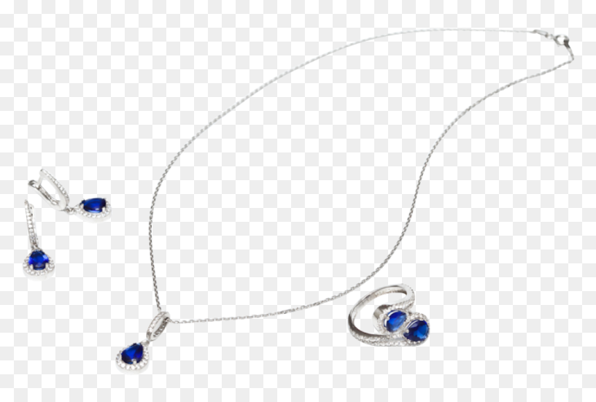 Saphire Teardrop Set - Necklace, HD Png Download - teardrops png