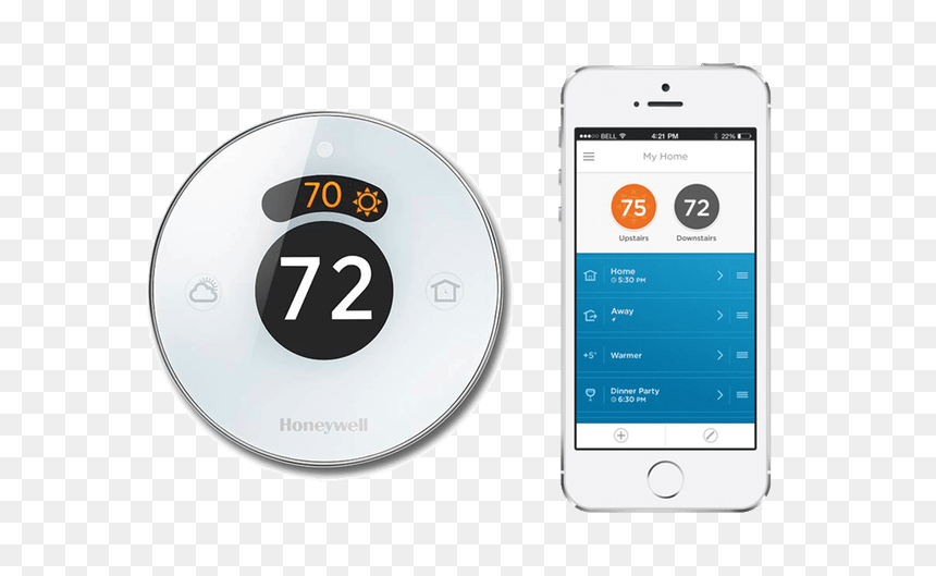 Honeywells Lyric Smart Thermostat 1 - Honey Lyric Thermostat Png, Transparent Png - thermostat png