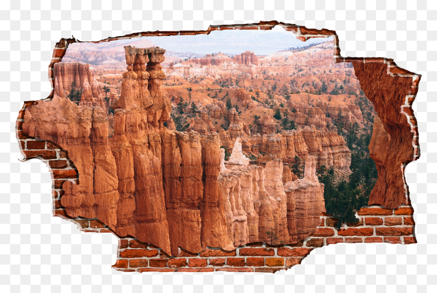 Zapwalls Decals Breaking Wall Inner Grand Canyon", HD Png Download - grand canyon png