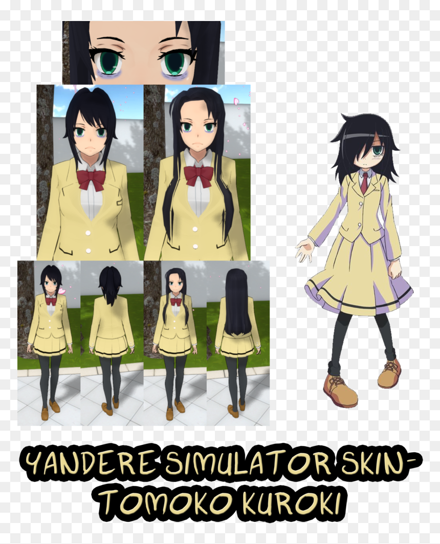 Yandere Simulator Tomoko Kuroki Skin Png Rwby Yandere - Skins Para Yandere Simulator, Transparent Png - yandere png
