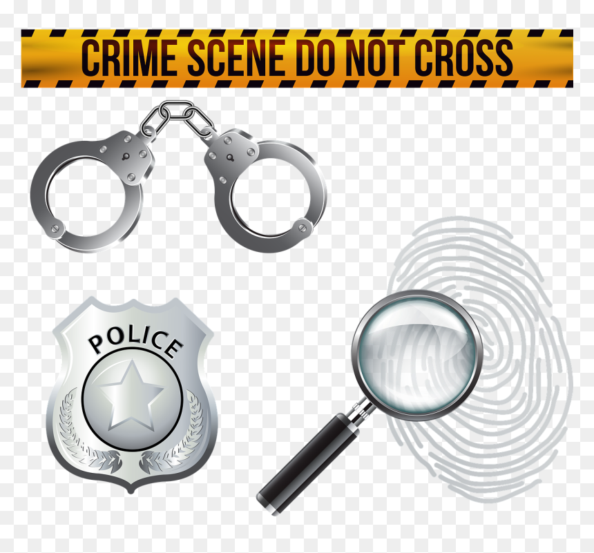 Police Crime Scene Police Badge Crime Tape Free Photo - Crime Scene Tape Png, Transparent Png - hand cuffs png