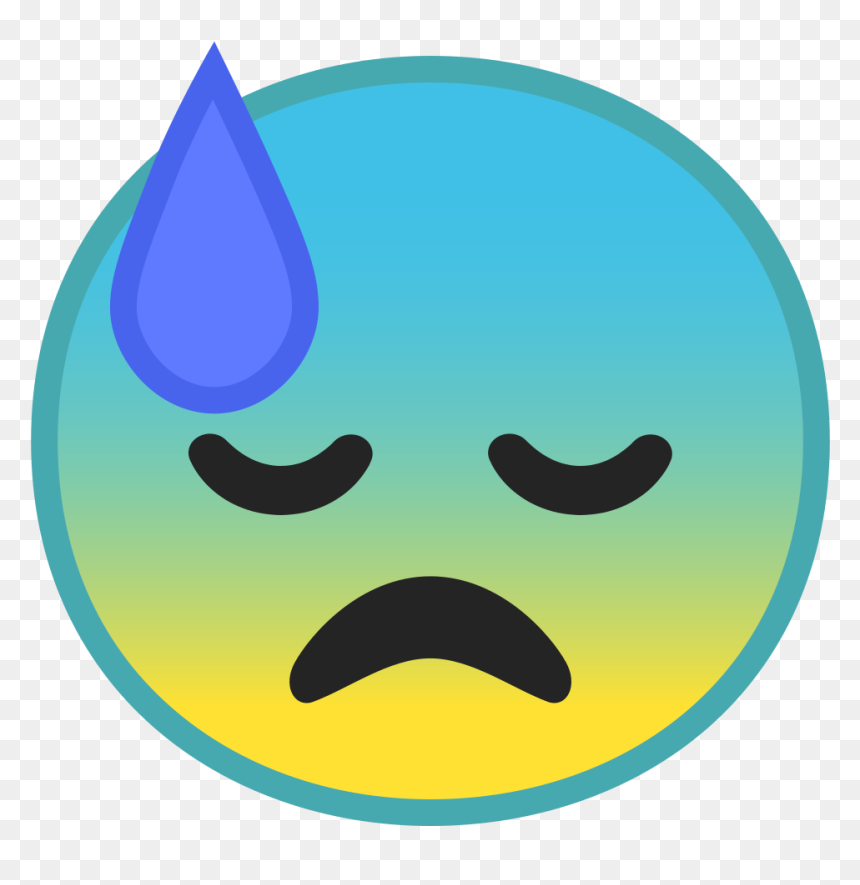 Downcast Face With Sweat Icon - Coqui Thau, HD Png Download - sweat emoji png