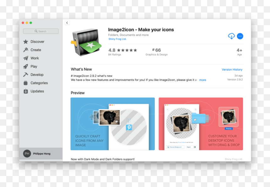 Image2icon By Mac App Store From Uigarage - Web App Store Ui Design, HD Png Download - play store icon png