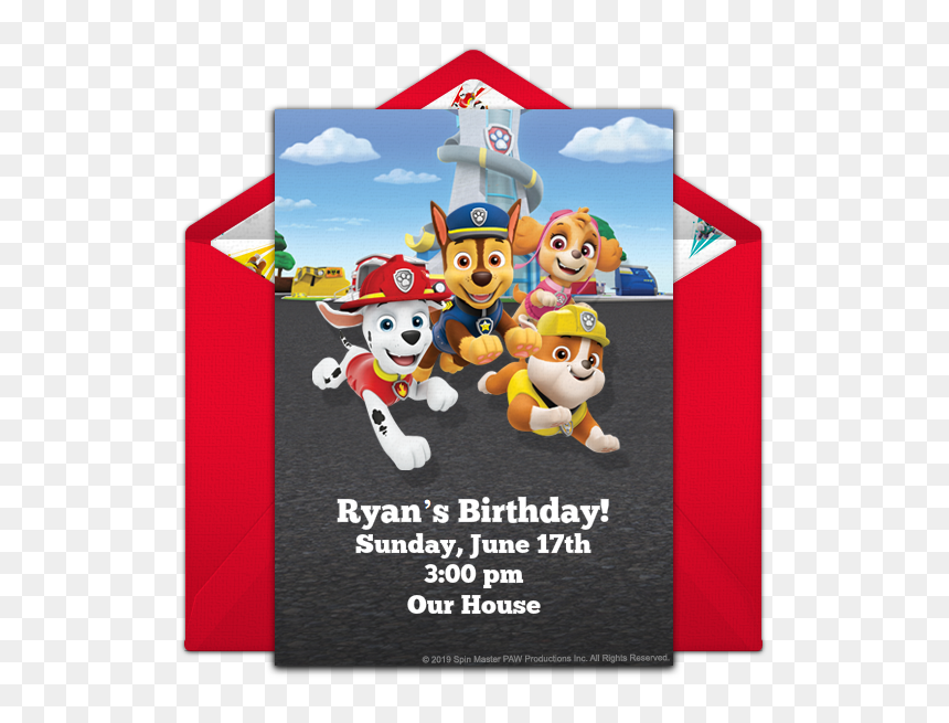 Paw Patrol Invitations Zazzle, HD Png Download - marshall paw patrol png