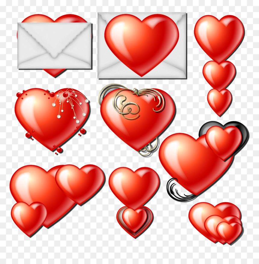 Coeurs Rouges En Kit - Heart, HD Png Download - red hearts png