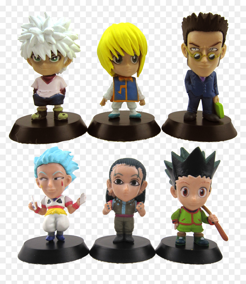 6 Pc Hunter X Hunter Figure Keychain Set - Cartoon, HD Png Download - hunter x hunter png