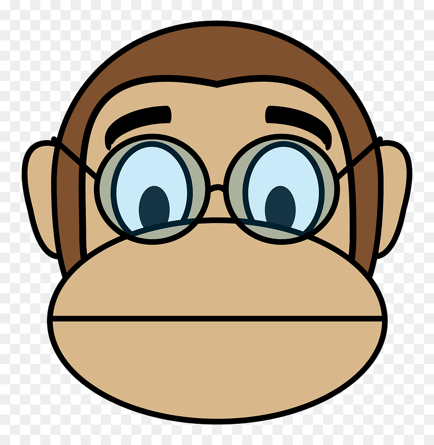 Monkey In Glasses Emoji Clipart - Monkey Emoji, HD Png Download - glasses emoji png