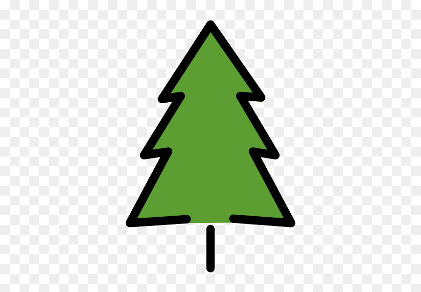 Christmas Tree Colored Outline, HD Png Download - tree emoji png