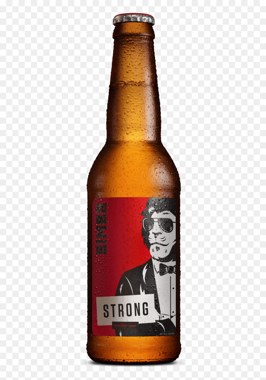 Strong On Black Bg - Beer Bottle, HD Png Download - strong png