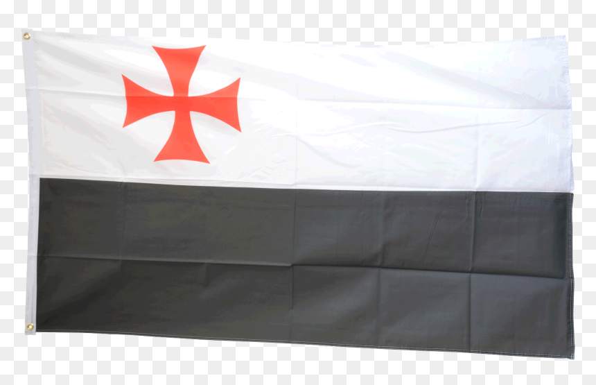Templar Cross Black-white Flag, HD Png Download - templar cross png