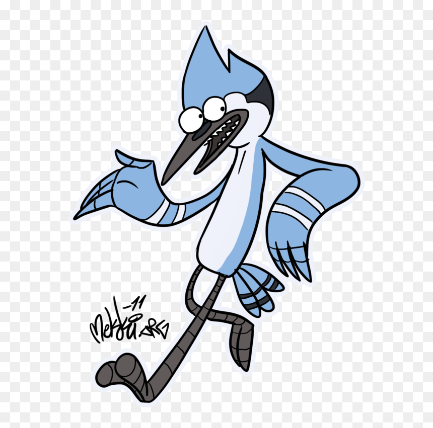 Mordecai By Mekki On Clipart Library - Blue Jay Drawing Cartoon, HD Png Download - mordecai png