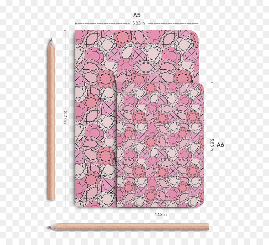 Dailyobjects Pink Diamonds A6 Notebook Plain Buy Online - Pattern, HD Png Download - pink diamonds png