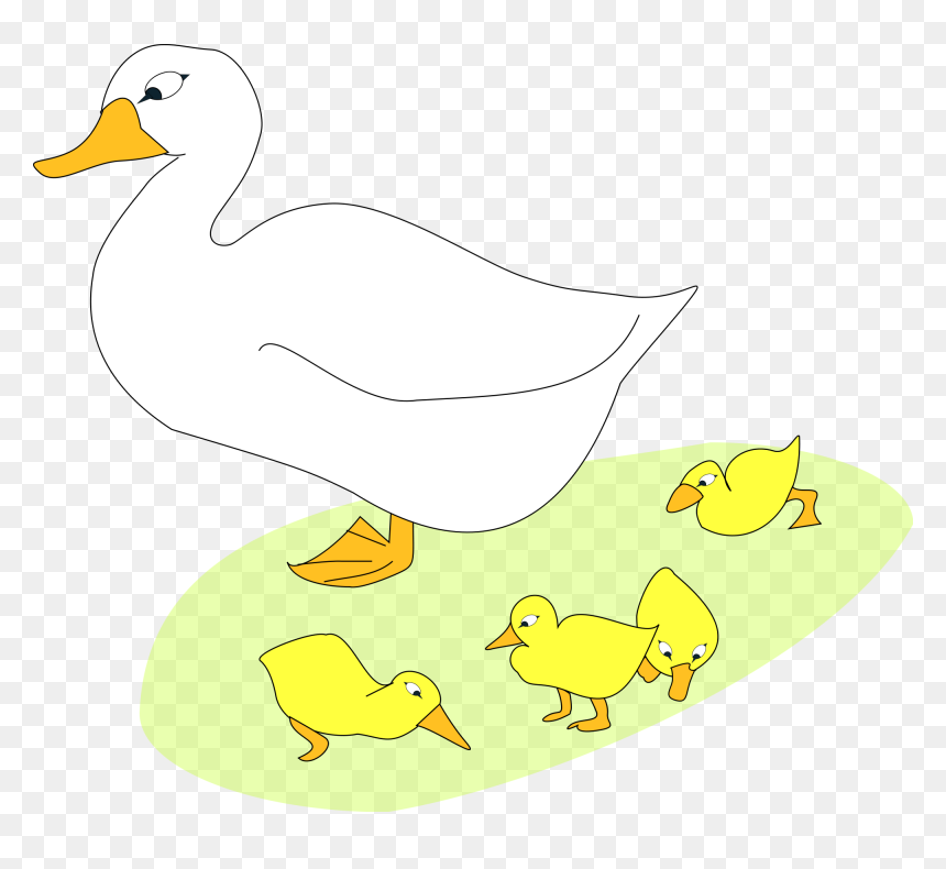 File Geese With Ducklings - Goose And Gosling Clipart, HD Png Download - geese png