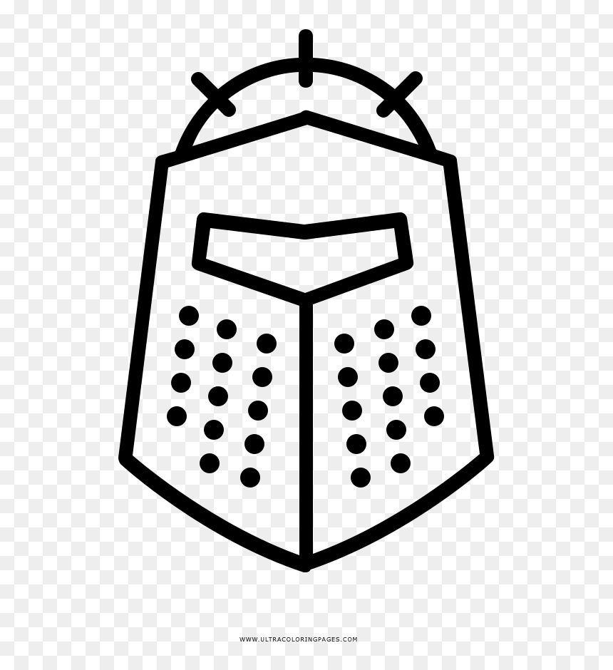 Medieval Helmet Coloring Page - Coloring Book, HD Png Download - medieval helmet png