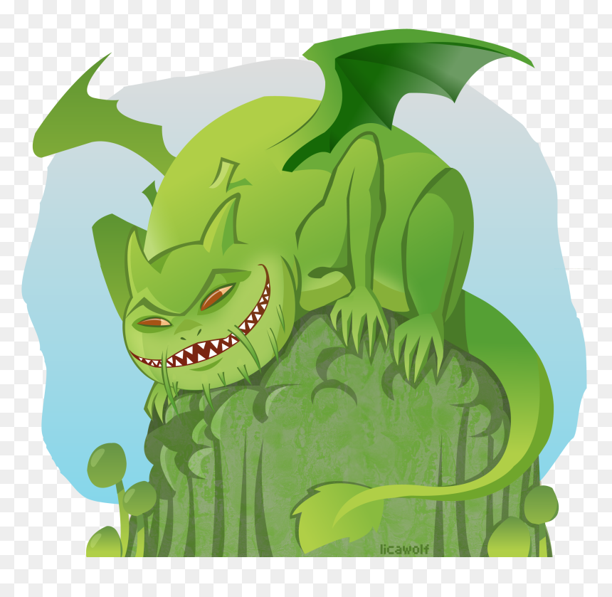 Cc Green Dragon By Licawolf-d3hjmcy - Cartoon, HD Png Download - green dragon png