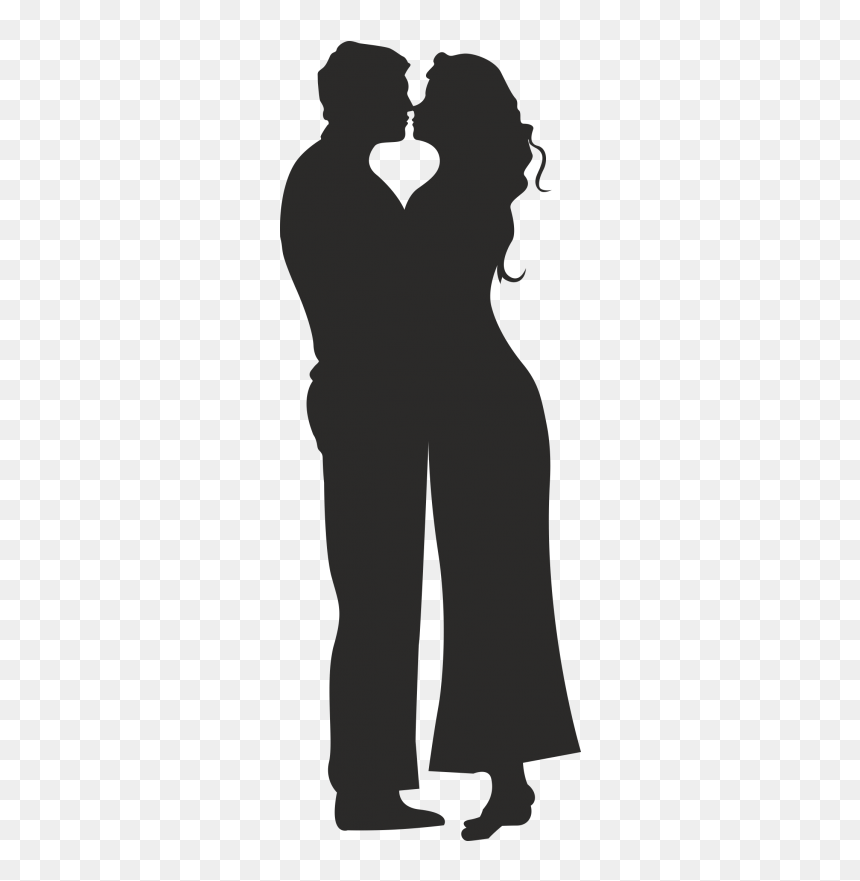 Silhouette Couple Romance Film - Silhouette Of Standing Couple, HD Png Download - lips silhouette png