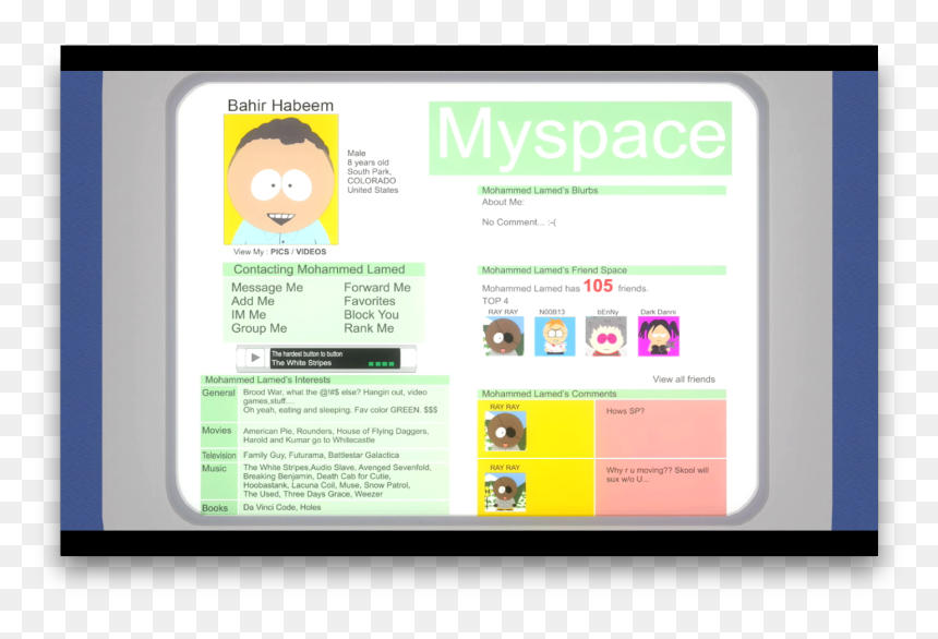 South Park Archives - Bahir Hassan Abdul Hakeem, HD Png Download - myspace png