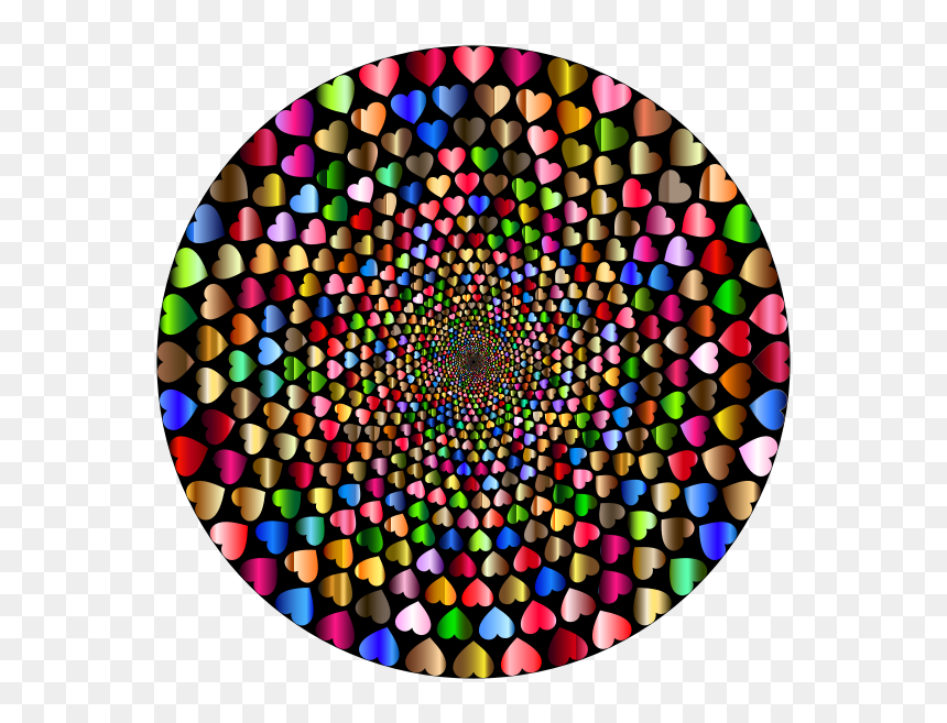 Colorful Hearts Vortex 12 Variation 2 With Background - Clip Art, HD Png Download - hearts background png