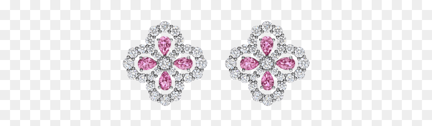 Diamond Loop By Harry Winston, Full Motif Pink Sapphire - Harry Winston Pink Diamond Earring, HD Png Download - pink diamonds png